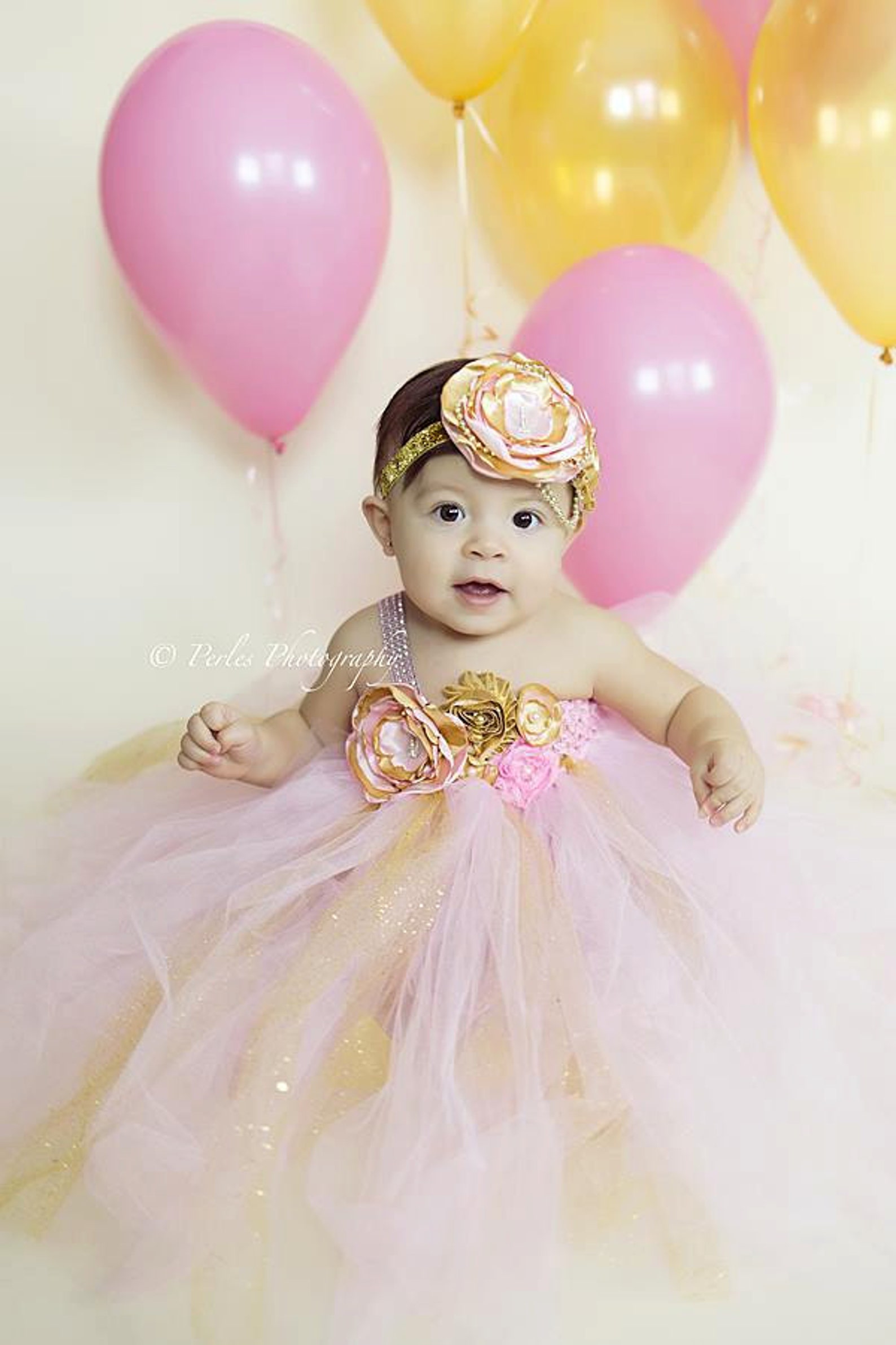 Beautiful Light Pink and Gold Tutu Dress Satin Shabby Etsy