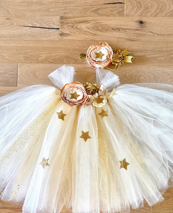 Gorgeous Ivory Gold Tutu Dress Twinkle Twinkle Little Star - Etsy