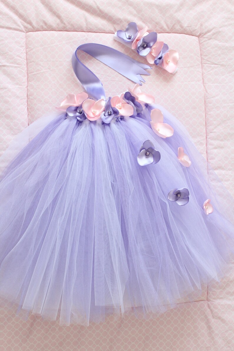 Pink and Lavender Petal Flower Girl Tutu Dress for Etsy