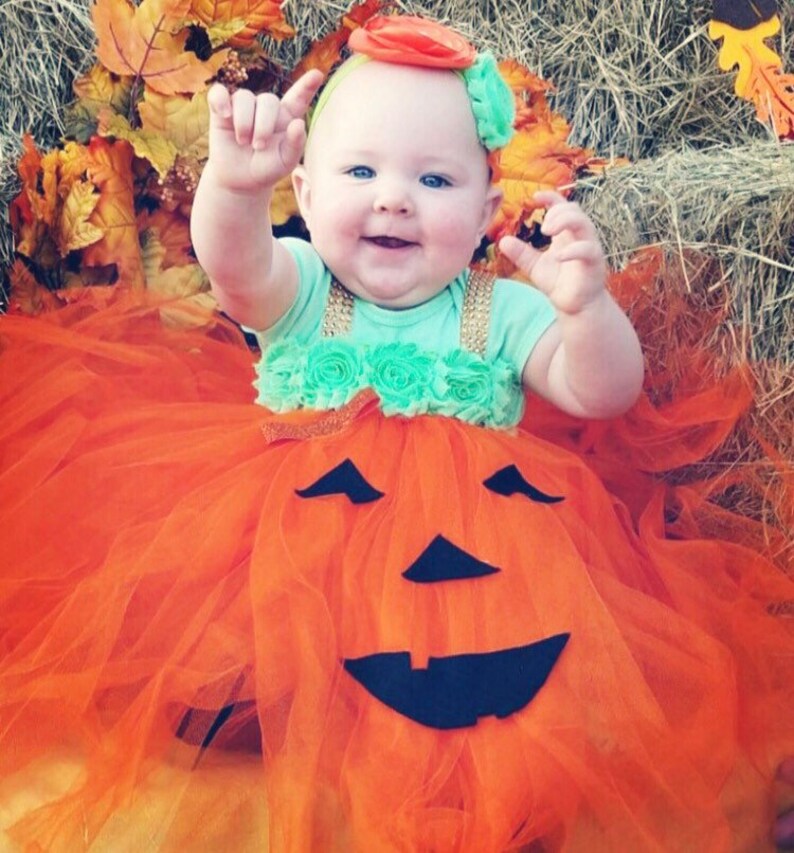 Adorable Baby Pumpkin Costume Pumpkin Tutu Dress For Baby Girl Etsy