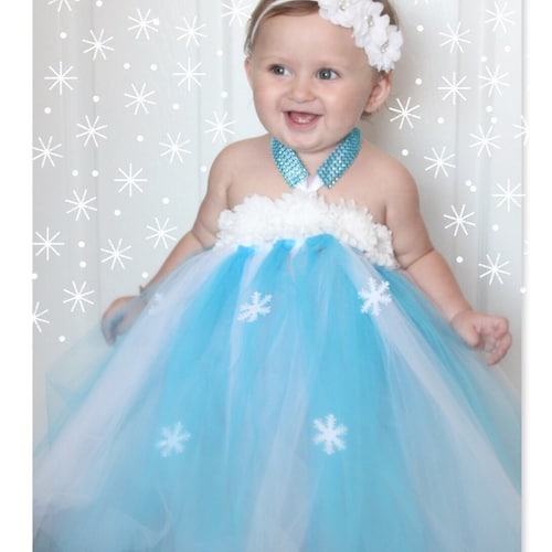 Baby Frozen Tutu Dress Frozen Costume Snowflake Winter Etsy