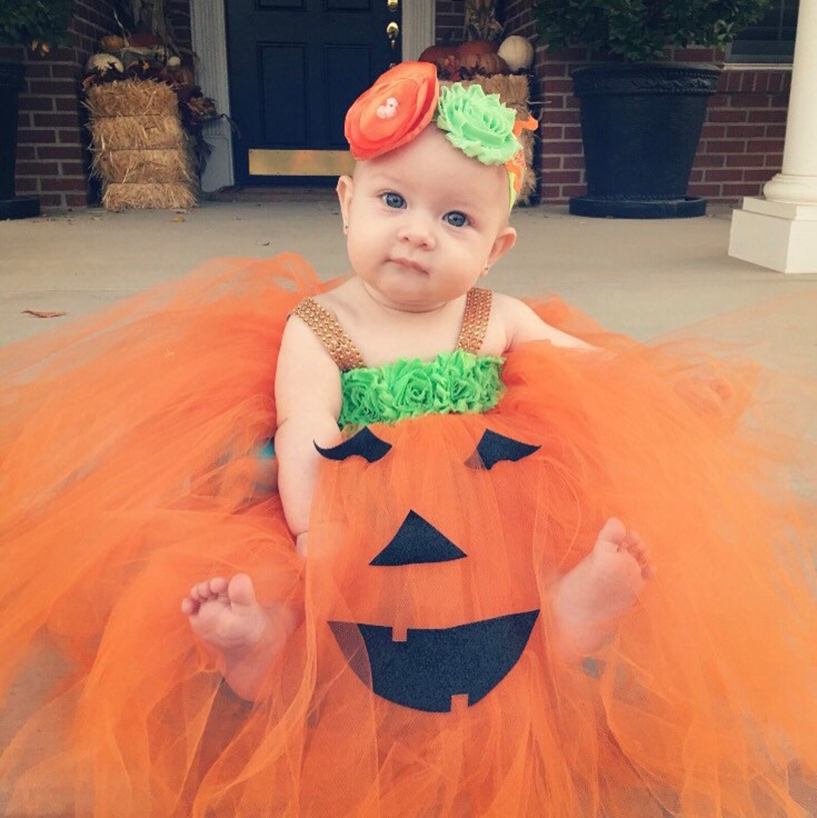 Adorable Baby Pumpkin Costume Pumpkin Tutu Dress for Baby Girl Etsy