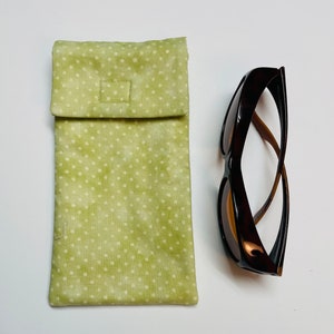 Large sunglass case fits sunglasses that you wear OVER regular glasses, large green sunglass case, large  fabric sunglass case,