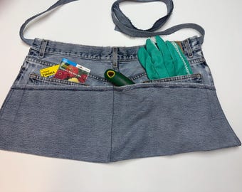 Up-cycled Denim Garden apron, recycled jean apron