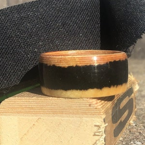 Sherwood hockey stick wooden ring with black hockey tape inlay
