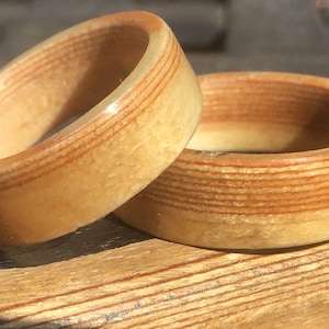 Sherwood Hockey Stick Wood Ring: Maple Layered Hockey Fan Gift