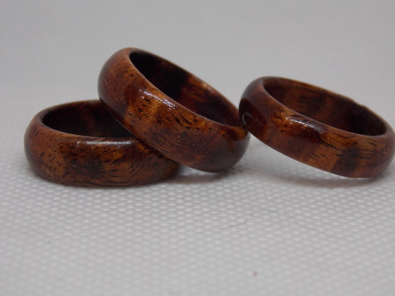 Hawaiian Koa wood ring Colorful curly Koa wood ring handmade wood ring unisex exotic wood ring solid Koa wood ring quality koa wood ring image 8