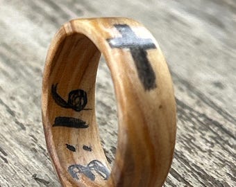 Bethlehem Olive Wood Ring: Handcrafted Holy Land Jewelry