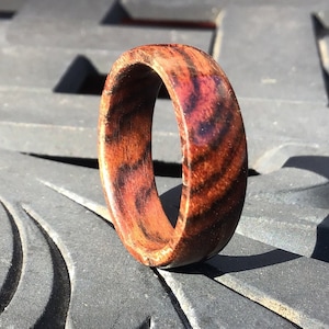Handmade Chechen Wood Ring: Exotic Unisex Band
