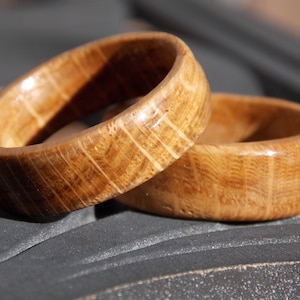 Handmade White Oak Wood Ring: Natural Band, Custom size Width