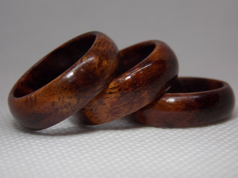 Hawaiian Koa wood ring Colorful curly Koa wood ring handmade wood ring unisex exotic wood ring solid Koa wood ring quality koa wood ring image 9