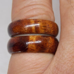 Hawaiian Koa wood ring Colorful curly Koa wood ring handmade wood ring unisex exotic wood ring solid Koa wood ring quality koa wood ring image 5