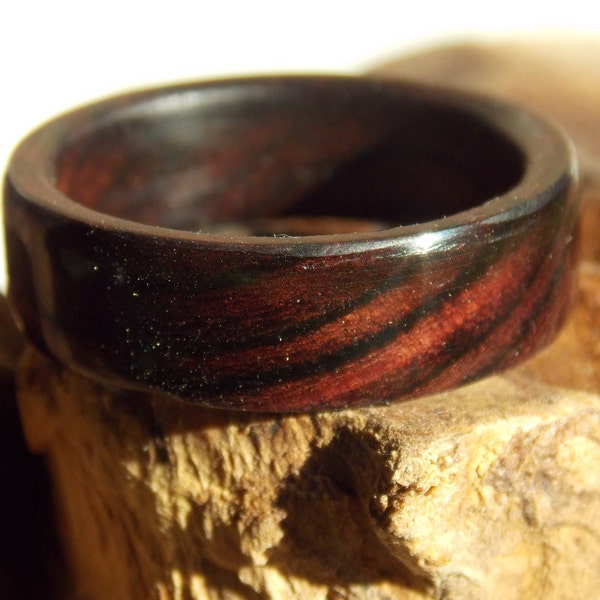 Brazilian Kingwood ring custom size and width exotic wood ring beautiful wood ring woman wood ring men wood ring