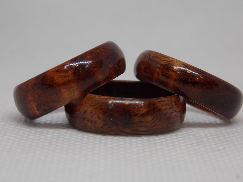 Hawaiian Koa wood ring Colorful curly Koa wood ring handmade wood ring unisex exotic wood ring solid Koa wood ring quality koa wood ring image 7