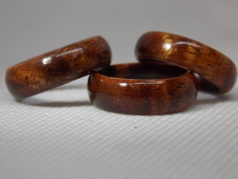 Hawaiian Koa wood ring Colorful curly Koa wood ring handmade wood ring unisex exotic wood ring solid Koa wood ring quality koa wood ring image 3