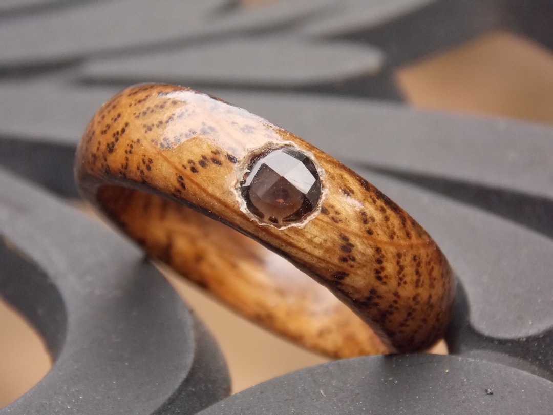 Barrel Ring Whiskey Barrel Ring With Smoky Quartz Stone Tennessee Whiskey Wood Ring ...