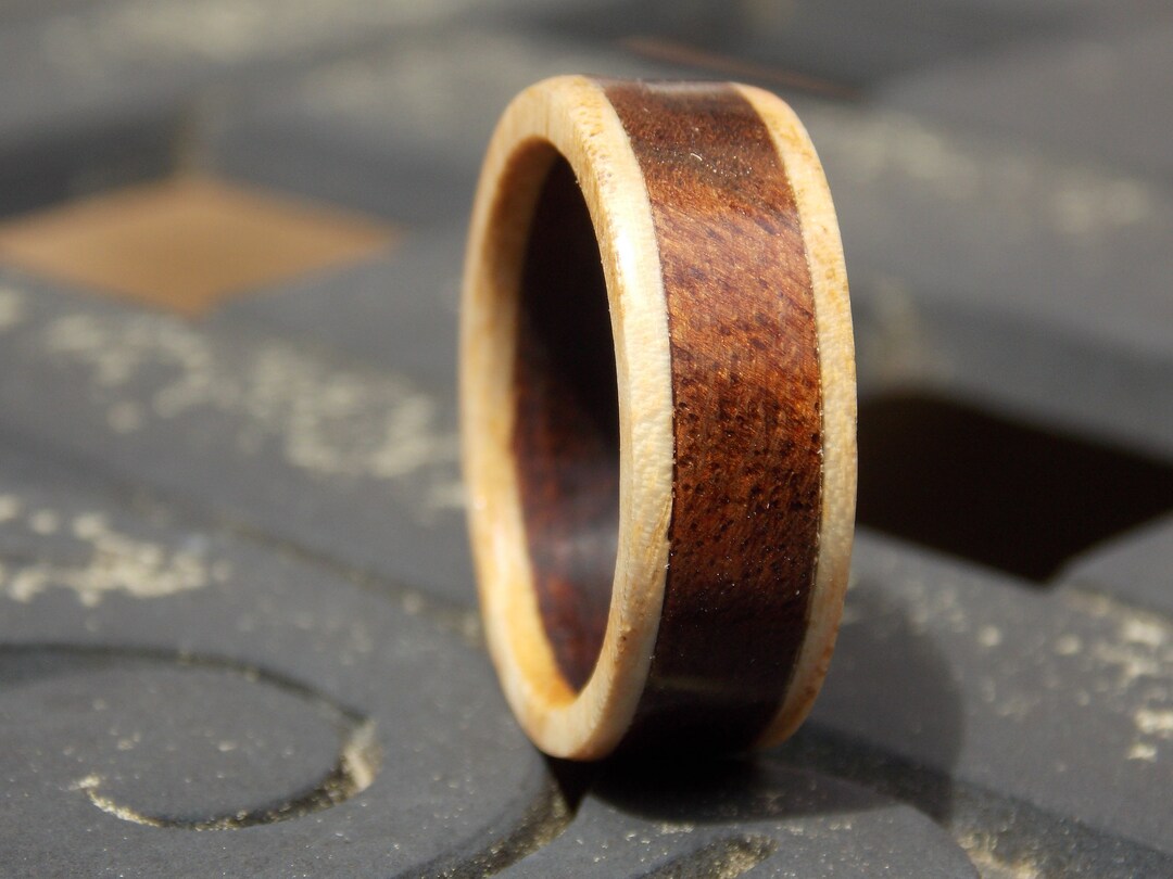 Maple and Walnut Combo Ring Men Wood Ring Woman Wood Ring Cool Unique ...
