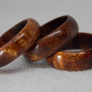 Hawaiian Koa wood ring Colorful curly Koa wood ring handmade wood ring unisex exotic wood ring solid Koa wood ring quality koa wood ring image 1