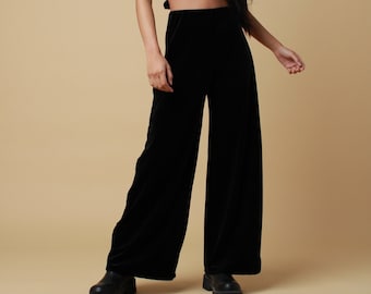 Black Velvet Trousers