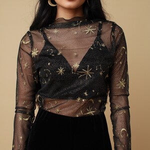 Black Celestial Mesh Top image 1