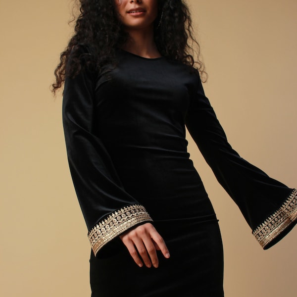 Black Velvet Dress Etsy