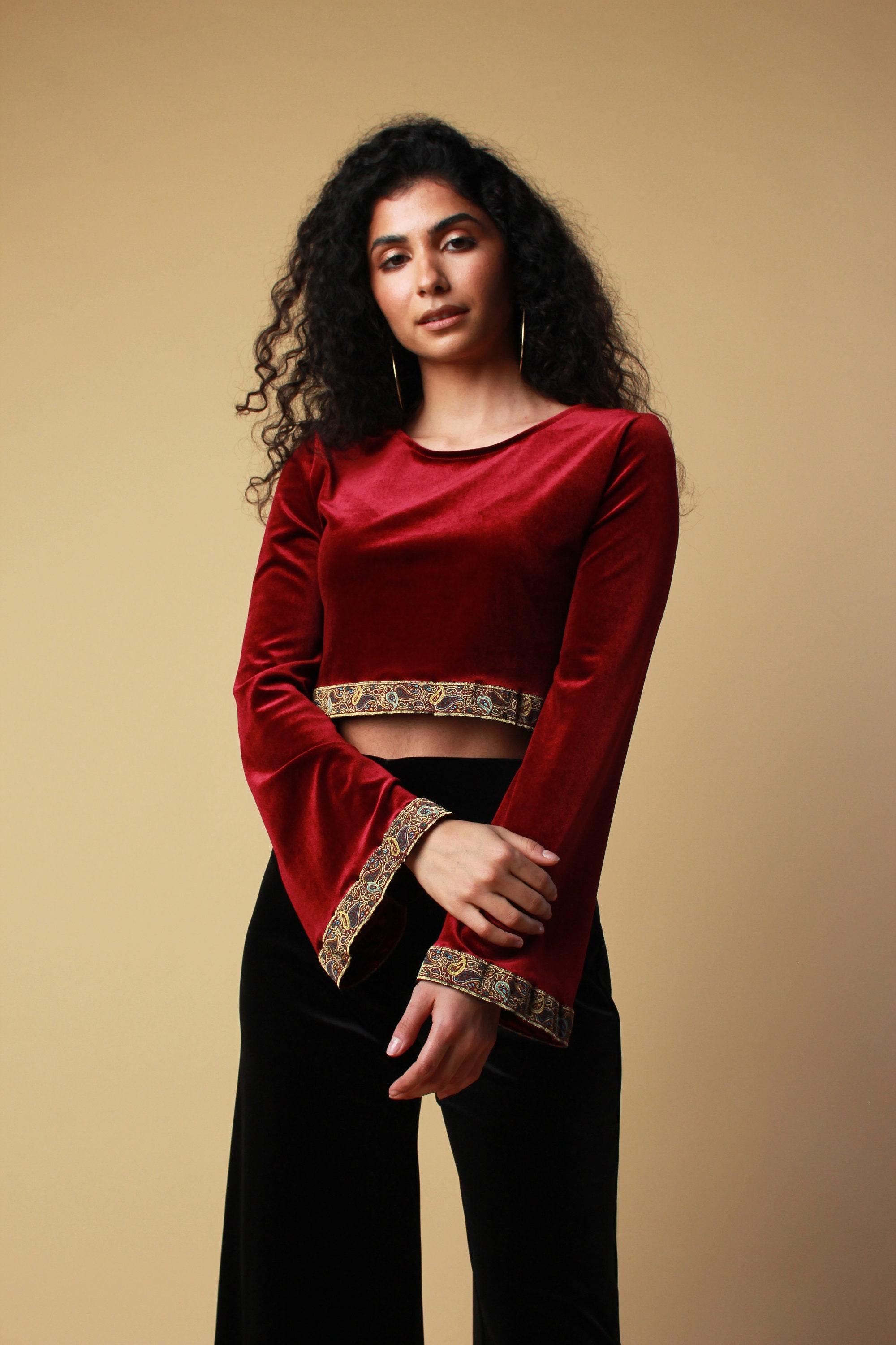 Burgundy Velvet Top - Etsy UK