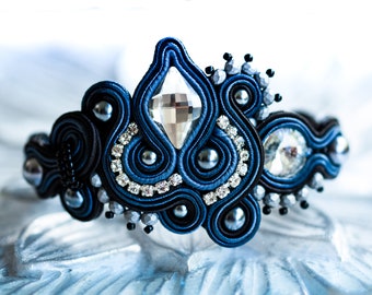 Elegant Gray Soutache Bracelet ∙ Handcrafted Soutache Jewelry ∙ Handmade Art ∙ by nikuske