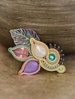 Colorful crystal soutache brooch with leaf in Boho style 