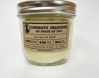 Graduation Candle| Personalized graduation candle | graduation gift for her | personalized graduation gift | environmentally friendly candle