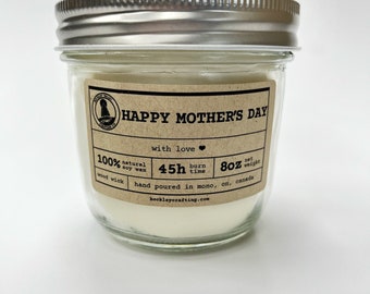 PERSONALIZED MOTHER’S DAY Candle | Mother’s Day candle | all natural vegan soy wax candle | wood wick candle | Gift for mother in law