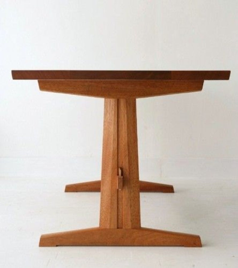Trestle Dining Table Solid Mahogany | Etsy