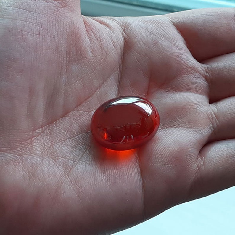 KG115 Oval super Red Orange NAGA EYE Thai Cave Crystal Magic Etsy