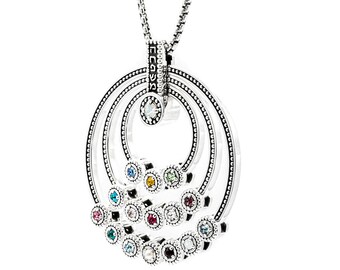 Hebrew Family Great Grandmothers Birthstone Necklace | Jewish Necklace | Judaica | Personalized Gift