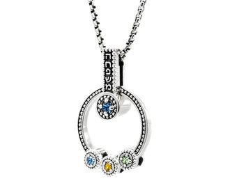 Hebrew Family Mothers Birthstone Necklace | Jewish Necklace | Judaica | Personalized Gift