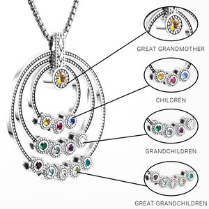 Great Grandmothers Birthstone Necklace image 2