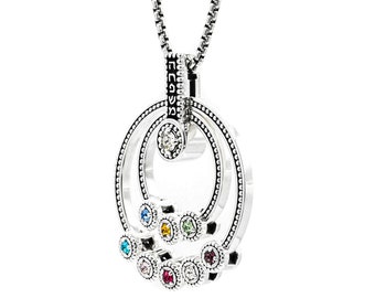Hebrew Family Grandmothers Birthstone Necklace | Jewish Necklace | Judaica | Personalized Gift