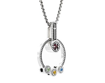 Mothers Birthstone Cross Necklace