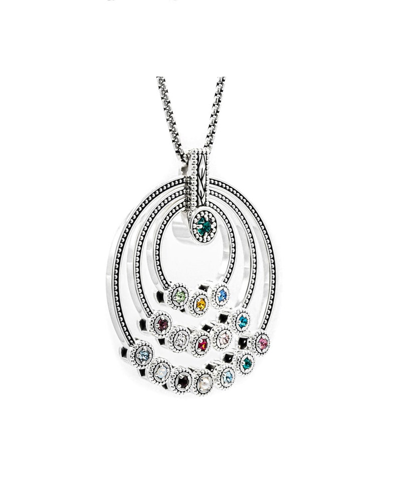 Great Grandmothers Birthstone Necklace image 1