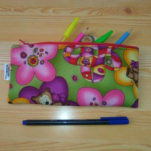 Estuche de flores,estuche de tela,estuche osos,estuche de chica,estuche animales,bolsa de aseo,bolsito cremallera,bolso cremallera