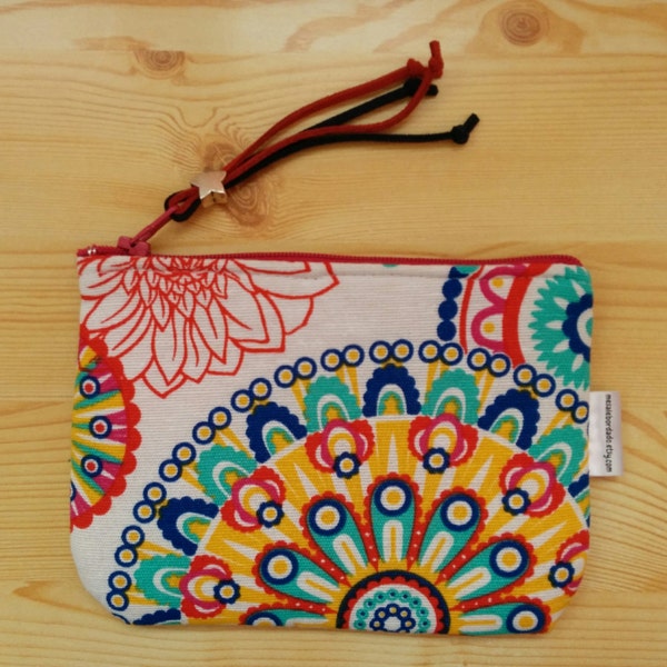 Rainbow purse, Rainbow coin purse,mandala wallet, canvas pouch, Rainbow bag, mandala pouch, Mandala clutch,Mandala bag, kawaii pouch