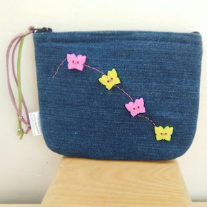 Monedero vaquero,monedero de tela,monedero azul,monedero mariposa,cartera azul,tela vaquera,neceser vaquero,monedero tela,cartera mariposa