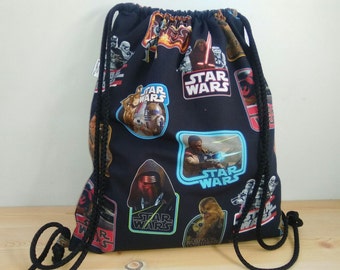 Star wars backpack,starwars bag,star wars fabric,draw string bag,strings backpack,star wars print,rogue one,empire strikes back,star wars