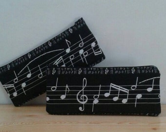 Estuche musica, estuche de música, monedero de música, bolso de música, monedero musical, estuche musical, regalo músicos, partitura musica