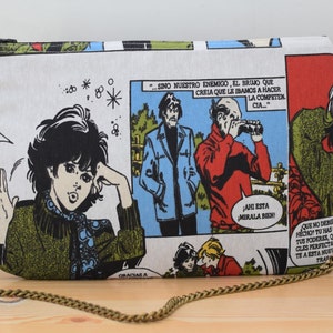 Bolso comic, bolso de comic, bolso de mano,cartera de mano, bolso de cadena, bolso de tela, bolso acolchado,bolso popart, bolso estampado