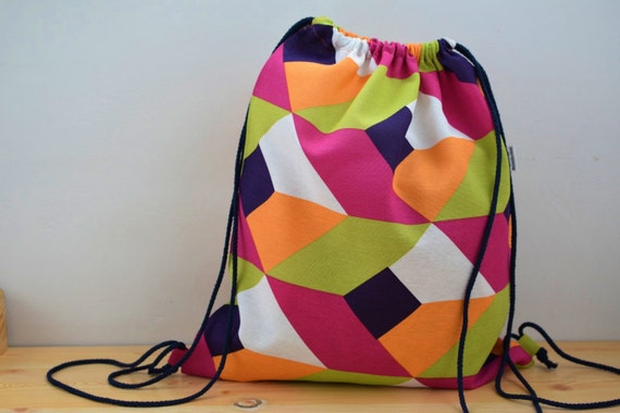 Mochila de tela,mochila cuerdas,mochila de cuerdas,mochila geometrica, mochila estampada,mochila de colores,mochila de chica,mochila juvenil -   México