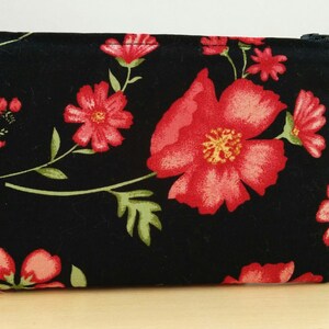 Bolsa de aseo, bolsa de flores, bolsa de maquillaje, neceser de tela, tela de rosas, rosas rojas, bolsa de aseo mujer, bolsa maquillaje