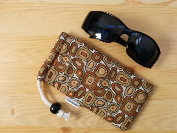 Funda De Gafas,funda Marron,funda Gafas De Sol,funda De Tela,funda  Acolchada,funda Geometrica,monedero Tela,funda Para Gafas,monedero Marron 