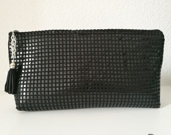 Black sparkly clutch,black party bag,black evening clutch,evening purse bag,cocktail clutch,black handbag,pattern clutch,black mirror purse