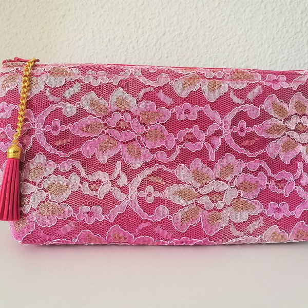 Rosa Abend Kupplung, Abend tasche, rosa Geldbörse Tasche, floral Geldbörse Tasche, Spitze rosa Geldbörse, blaue Spitze Tasche, rosa Kupplung, Abend Geldbörse Tasche, Rosen Kupplung