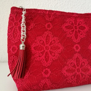 Red lace clutch,red lace bag,luxury clutch,red clutch,red lace handbag,evening bag,evening clutch,red purse,red lace,tassel clutch,red bag